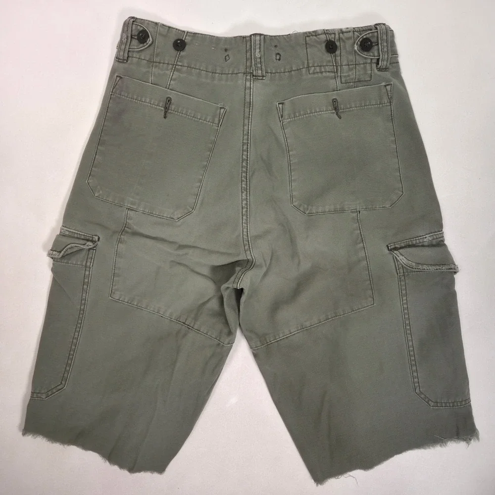 VTG American Eagle Mens Size 28 Combat Trouser Cutoffs Olive Green 30×12.5 Cargo